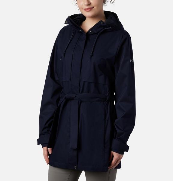 Columbia Pardon My Trench Rain Jacket Blue For Women's NZ95870 New Zealand